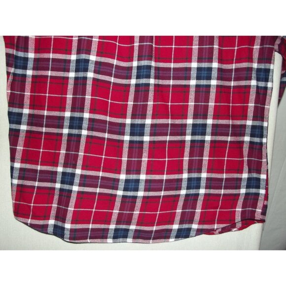 Saddlebred Flannel Shirt Mens Size XL plaid red blue black white Classic Fit - Picture 10 of 12